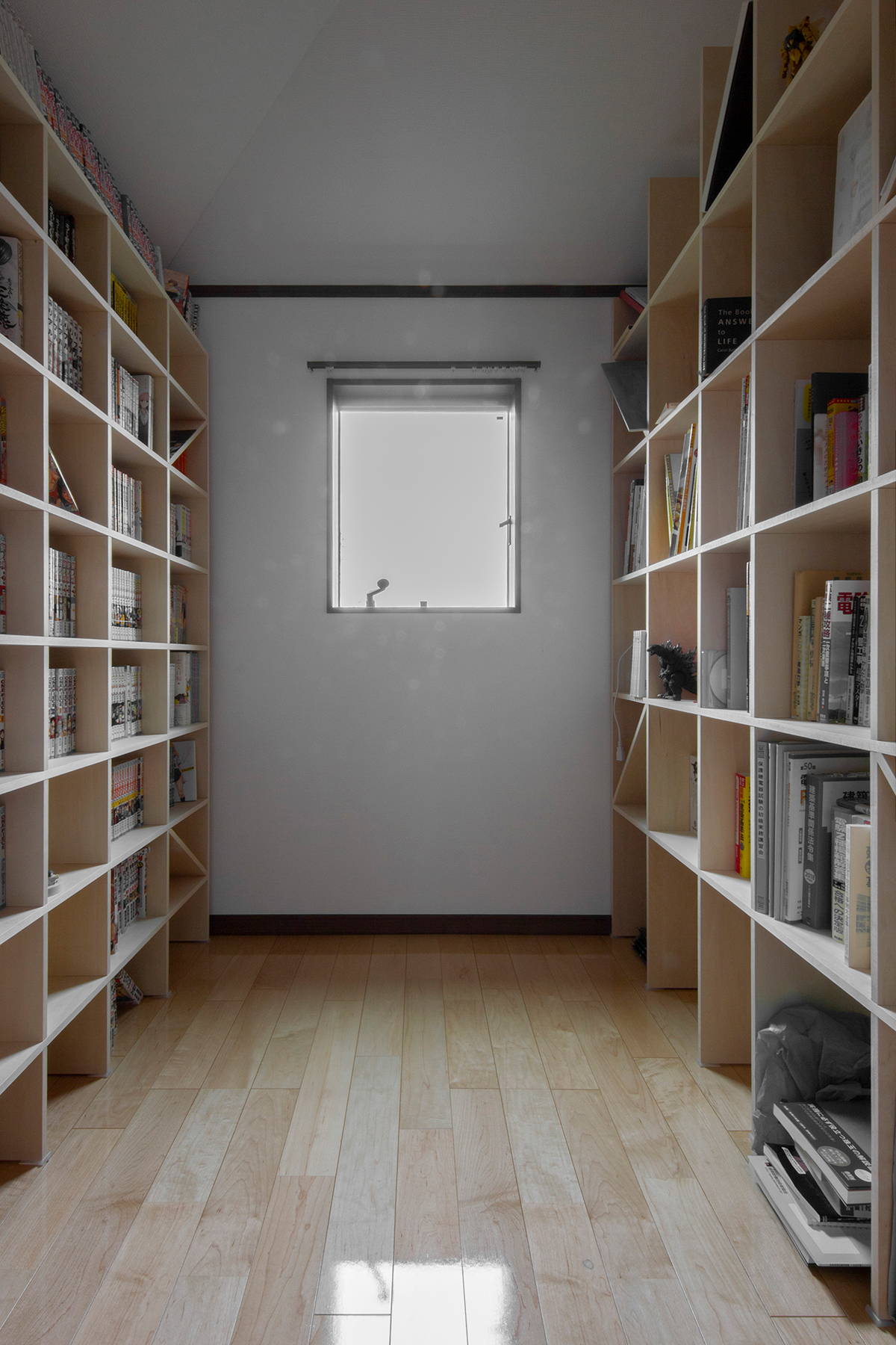 クローゼットを書架に 壁一面の本棚 奥行250mm Shelf マルゲリータ使用事例