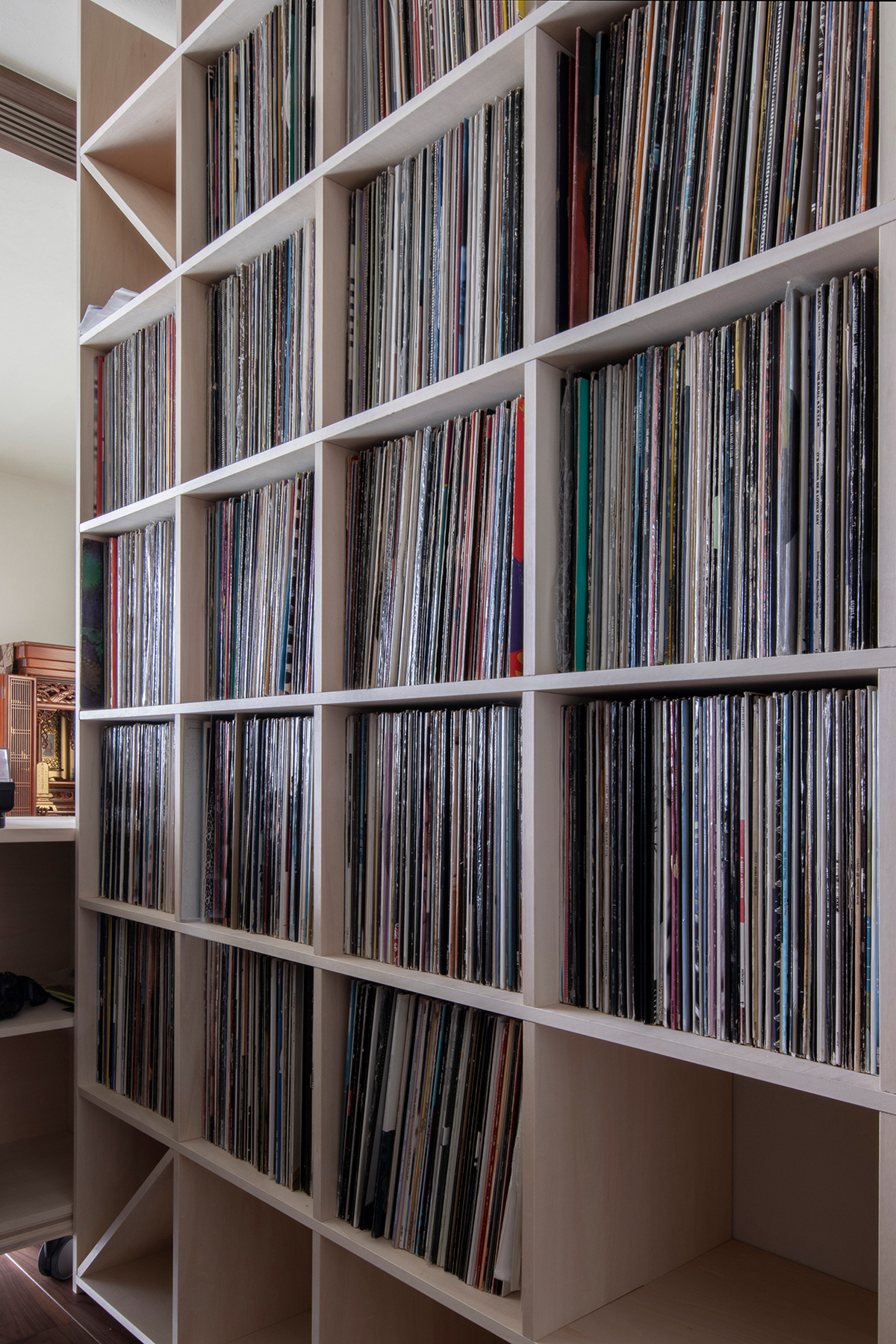 壁一面の本棚 奥行350mm レコード棚