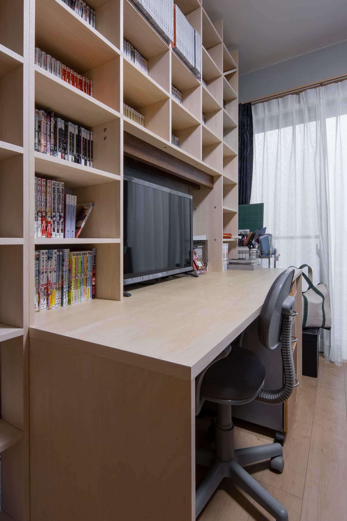 親子それぞれの書斎に 壁一面の本棚 Shelf マルゲリータ使用事例