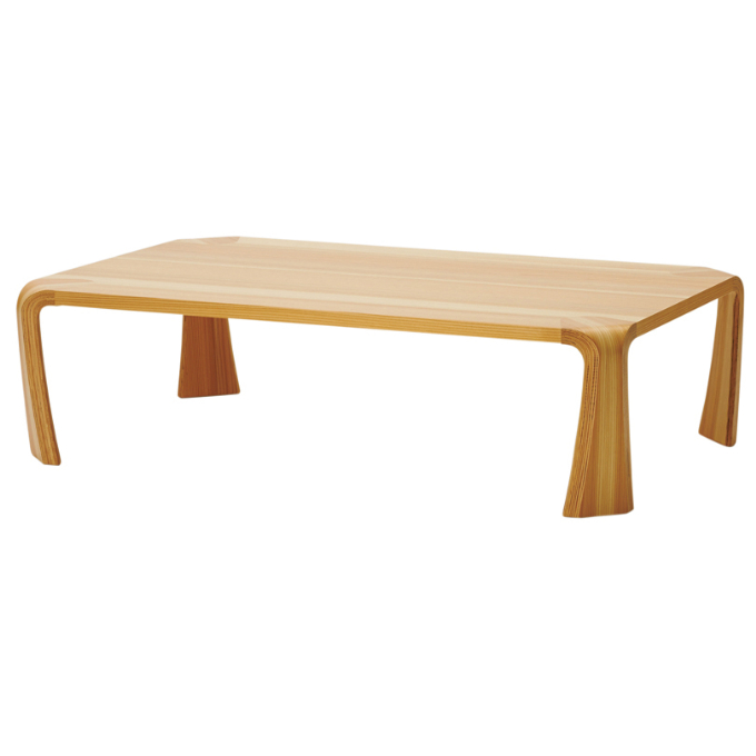 おすすめ木製リビングテーブル⑦軽くて美しいラインを持つロングセラーの座卓　天童木工　座卓「イヌイ T-0373」
