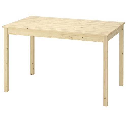 おすすめダイニングテーブル⑧ 全面に無塗装のパイン木材を使ったダイニングテーブル『IKEA インゴ―』