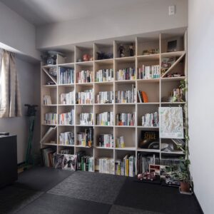 仕事部屋兼書斎の本棚 - Shelf 壁一面の本棚 奥行250mm - マルゲリータお客様事例