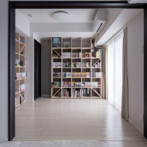 【File 739】L型に配置された壁一面の本棚 - Shelf 壁一面の本棚 奥行250mm - マルゲリータお客様事例