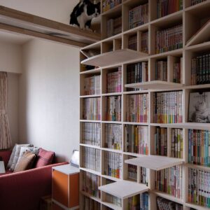 【File 761】2台の本棚にキャットウォークを渡す - Shelf 壁一面の本棚 - マルゲリータお客様事例