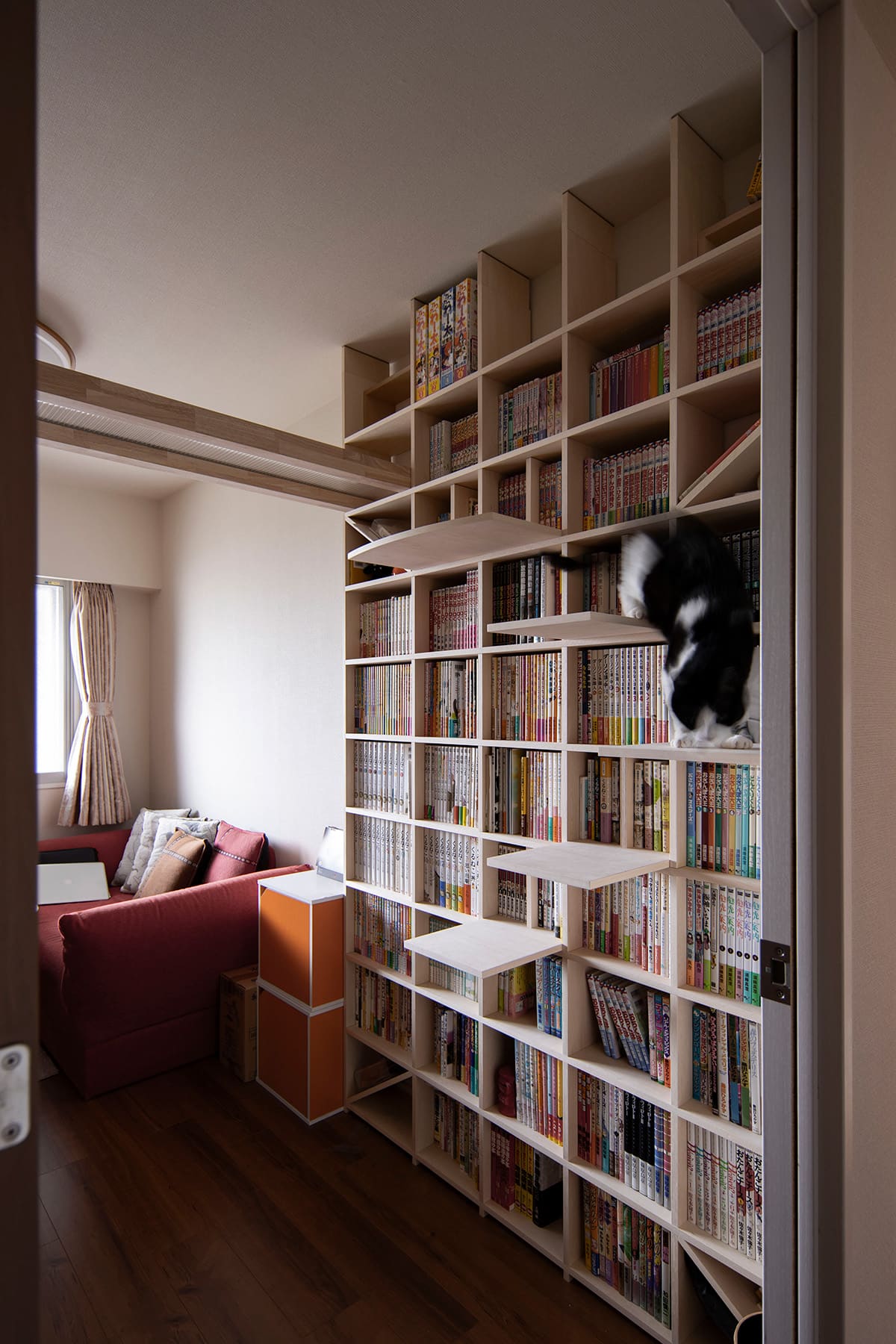 【File 761】2台の本棚にキャットウォークを渡す - Shelf 壁一面の本棚 - マルゲリータお客様事例