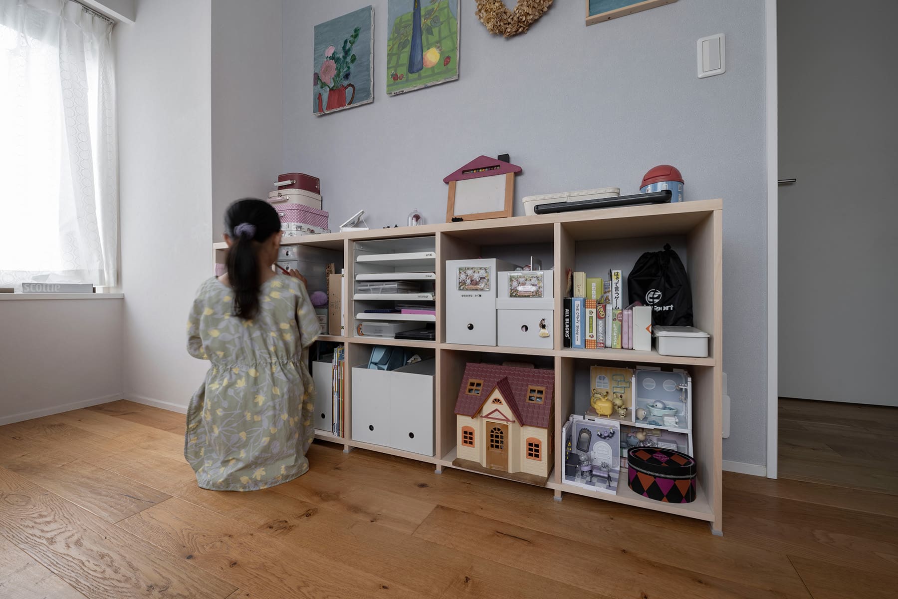 【File777】 リビングと子供部屋に お子様のための本棚 - Shelf 壁一面の本棚 奥行350mm- マルゲリータお客様事例