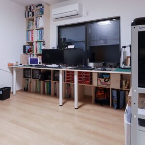 自宅兼事務所のワークデスク - Shelf アンダーカウンター本棚 - マルゲリータお客様事例