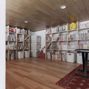 【File 935】- Shelf 壁一面の本棚 奥行250mm - マルゲリータお客様事例