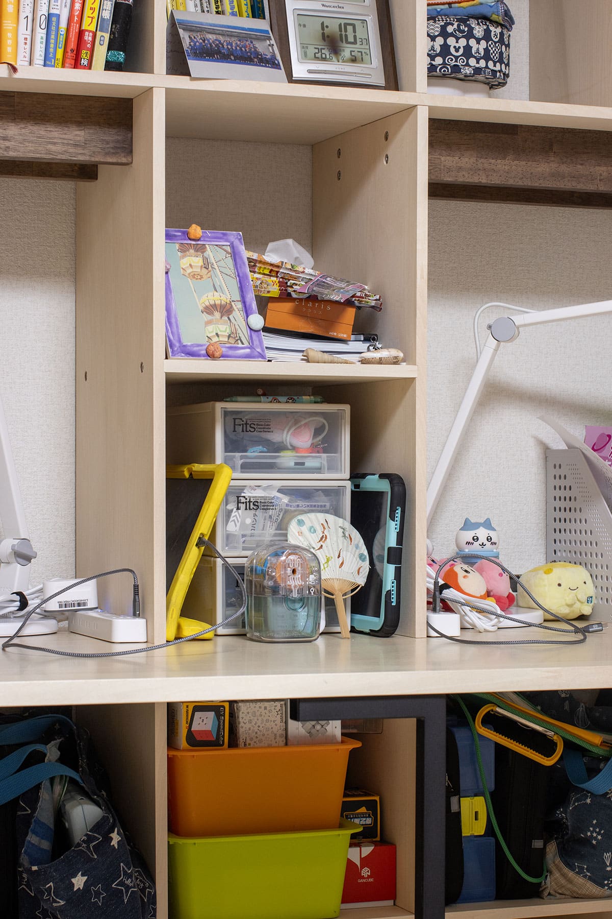 子供部屋の勉強机 - Shelf カウンター付き本棚 - マルゲリータお客様事例