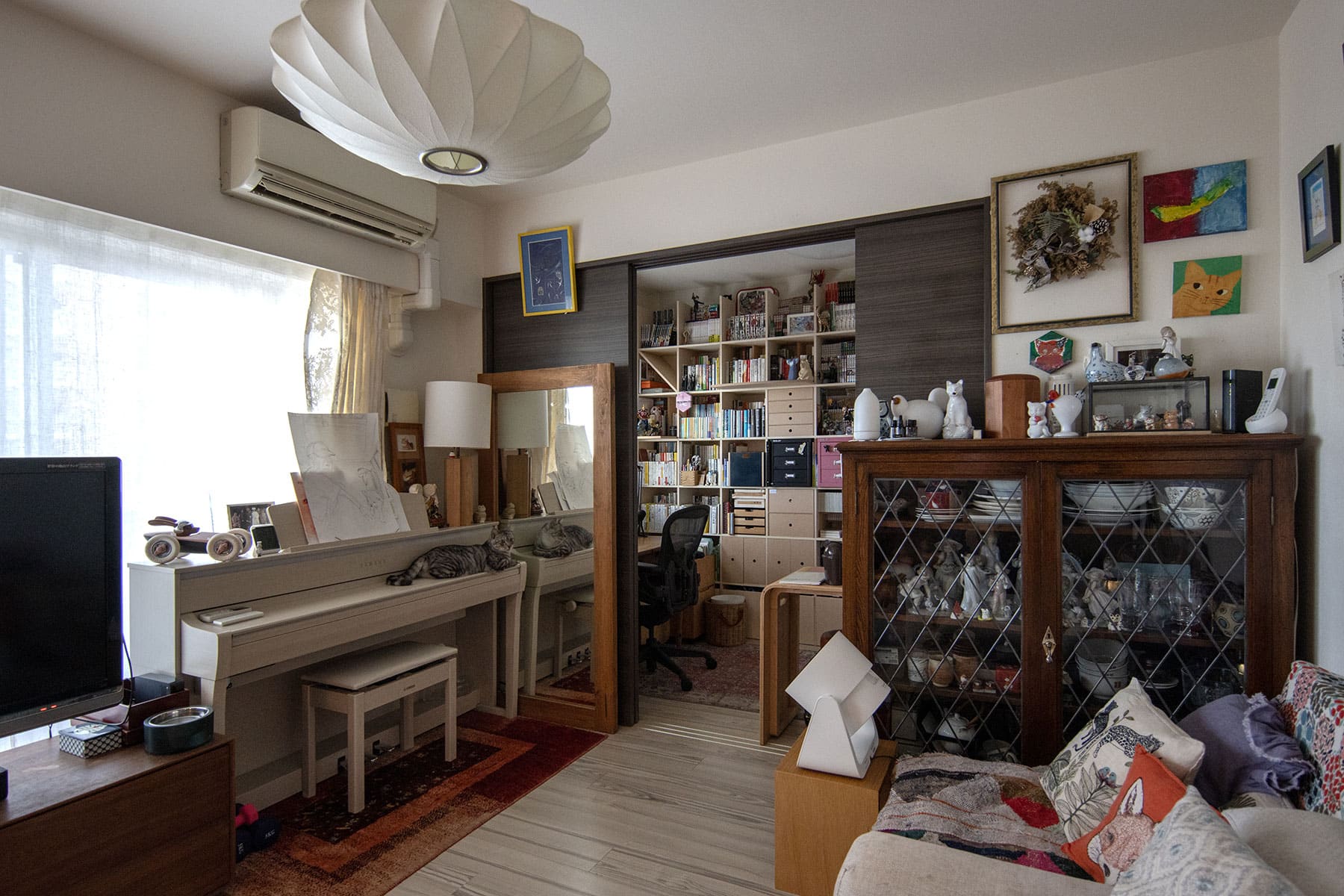 書斎の本棚 - Shelf 壁一面の本棚 奥行350mm - マルゲリータお客様事例