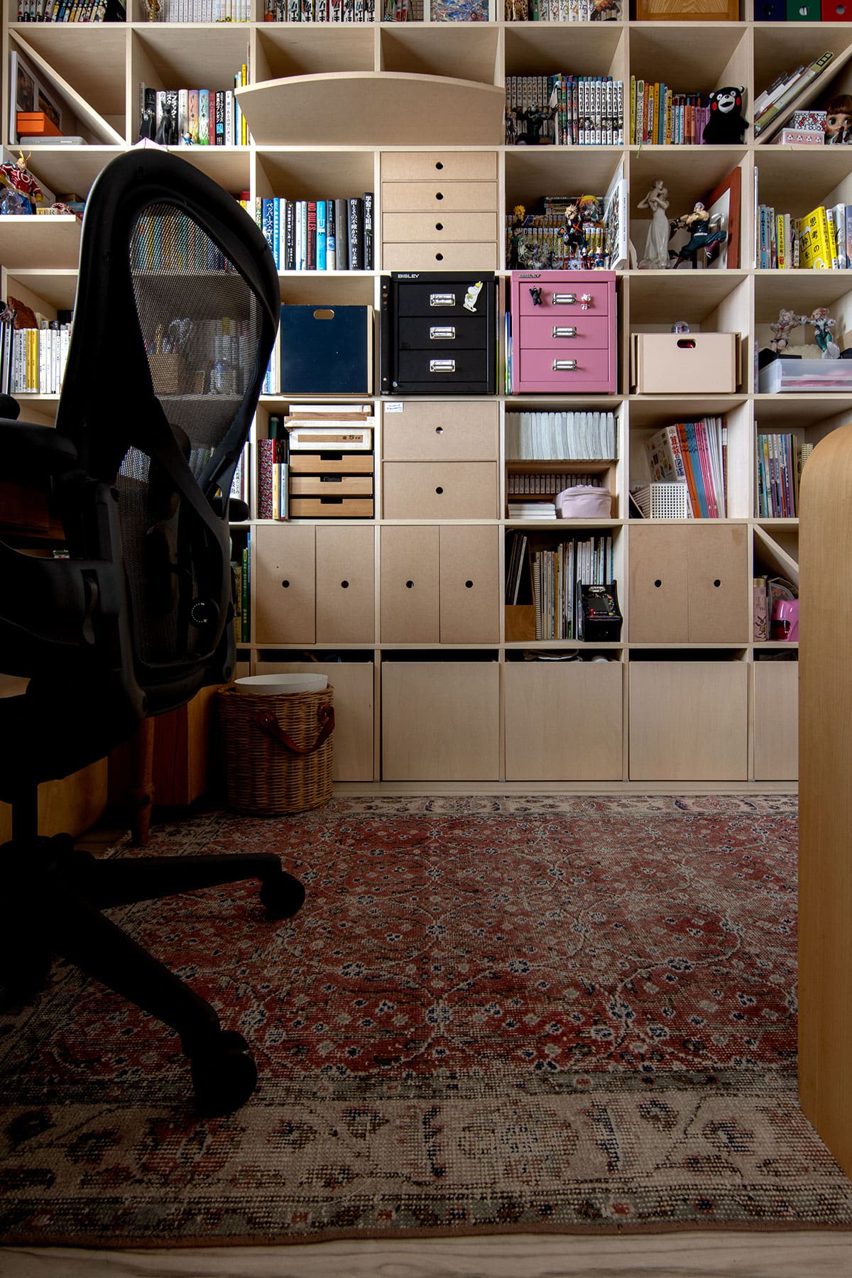 書斎の本棚 - Shelf 壁一面の本棚 奥行350mm - マルゲリータお客様事例