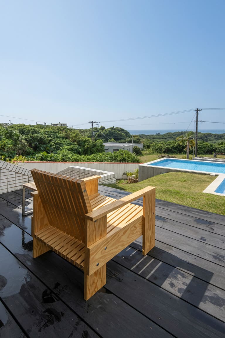 石垣島の民泊プールサイドに - EXA アウトドアファニチャー - マルゲリータお客様事例