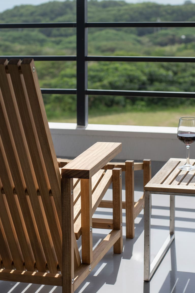 石垣島民泊のバルコニーに - EXA アウトドアファニチャー - マルゲリータお客様事例