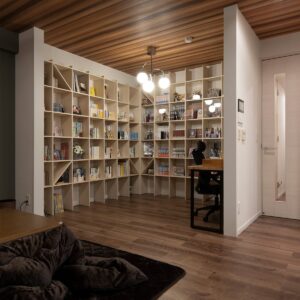 書斎コーナーの本棚 - Shelf 壁一面の本棚 奥行250mm - マルゲリータお客様事例