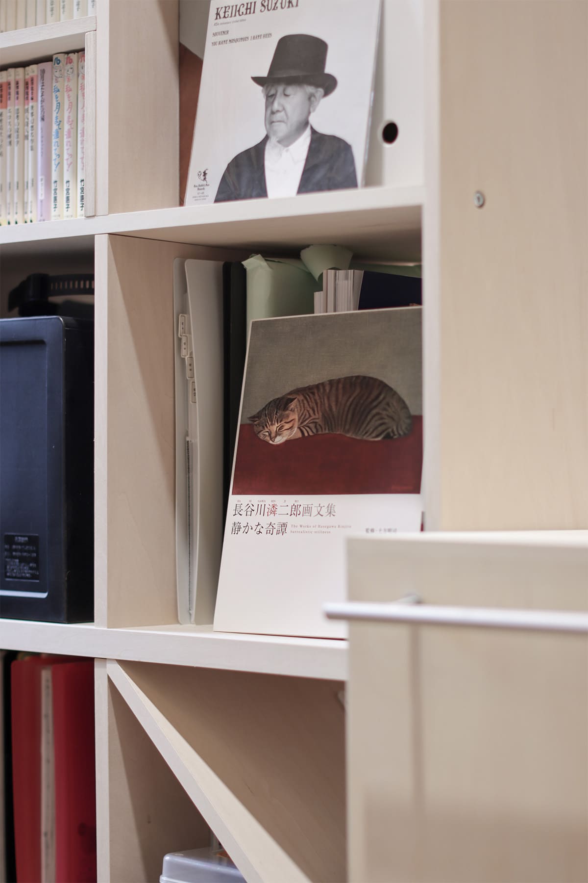 川の字に並ぶ本棚で構成した、二つのワークスペース - Shelf 壁一面の本棚 奥行350mm - マルゲリータお客様事例