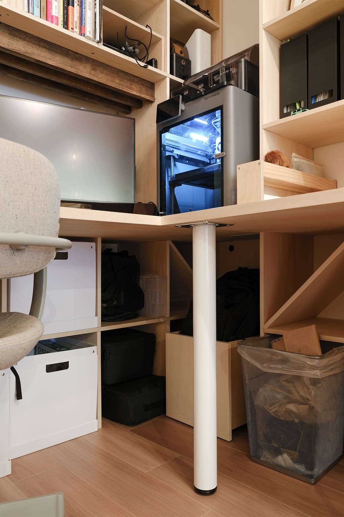 親子で使うワークスペース - Shelf カウンター付き本棚 - マルゲリータお客様事例