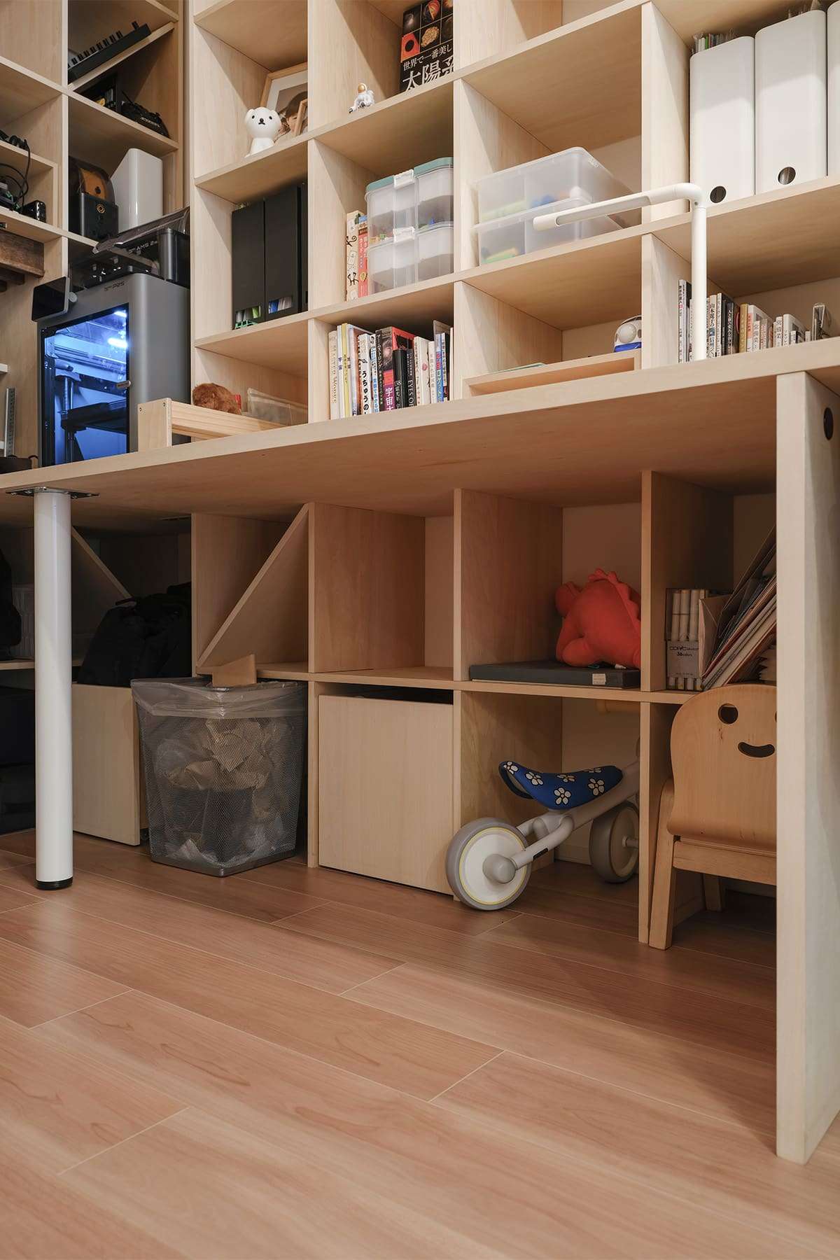 親子で使うワークスペース - Shelf カウンター付き本棚 - マルゲリータお客様事例