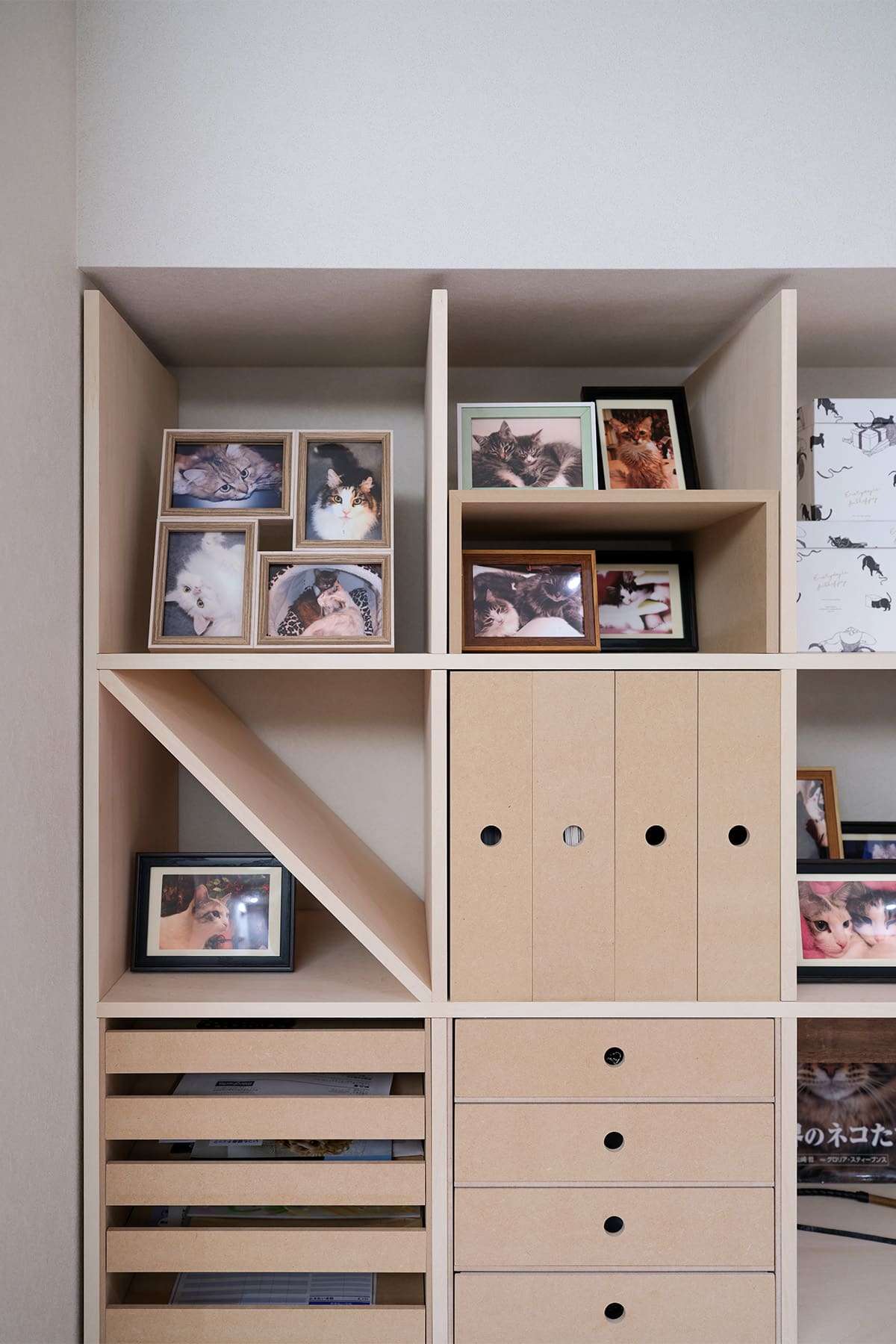 愛猫との暮らし - Shelf 壁一面の本棚 奥行350mm - マルゲリータお客様事例