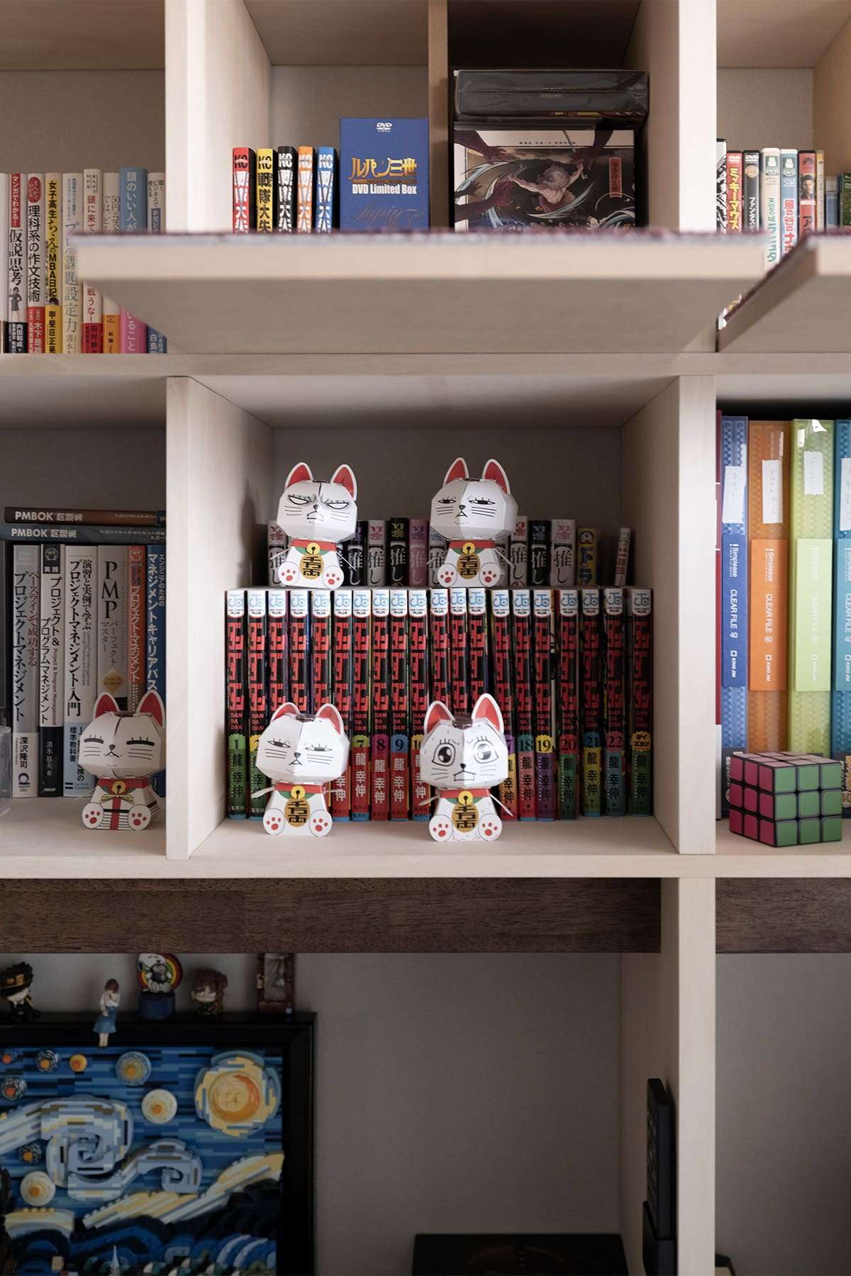 リビング収納 - Shelf 壁一面の本棚 奥行350mm / カウンター付き本棚 - マルゲリータお客様事例