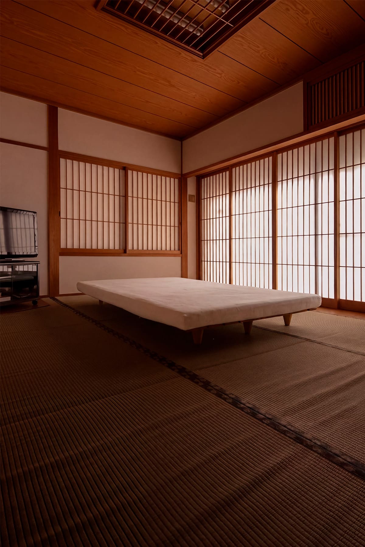 和室に置かれたベッド - Letto ひのきすのこベッド I型 - マルゲリータお客様事例