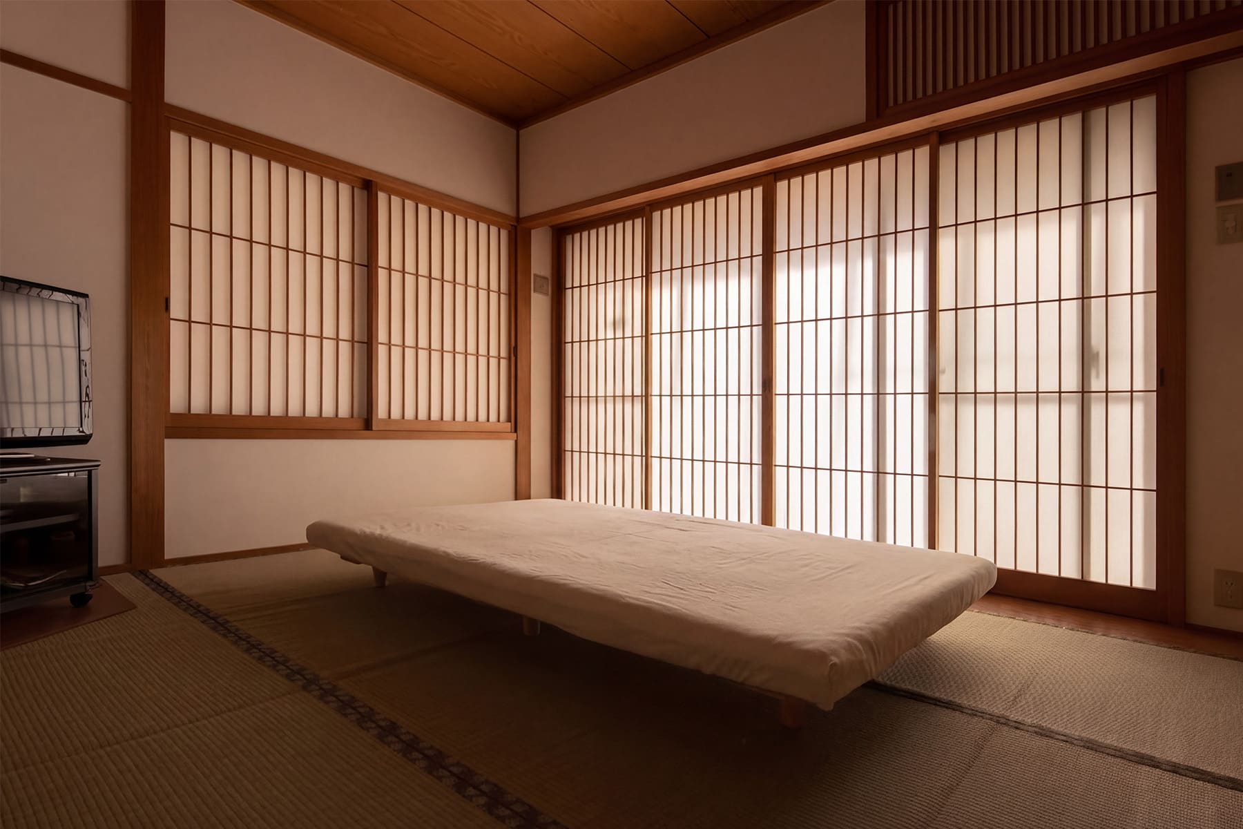 和室に置かれたベッド - Letto ひのきすのこベッド I型 - マルゲリータお客様事例