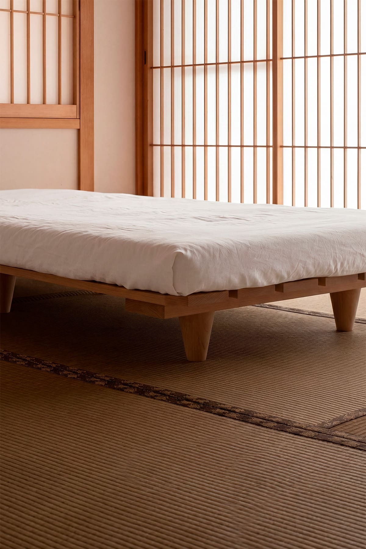 和室に置かれたベッド - Letto ひのきすのこベッド I型 - マルゲリータお客様事例