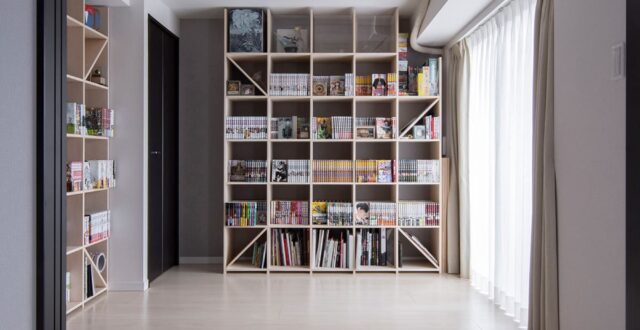 【File 739】L型に配置された壁一面の本棚 - Shelf 壁一面の本棚 奥行250mm - マルゲリータお客様事例
