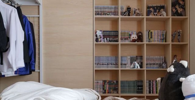 子供部屋の間仕切り本棚 - Shelf 壁一面の本棚 奥行250mm - マルゲリータお客様事例